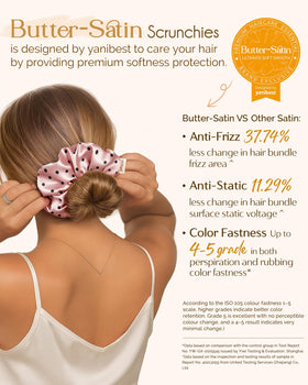 YANIBEST satin scrunchies displayed in a lovely box