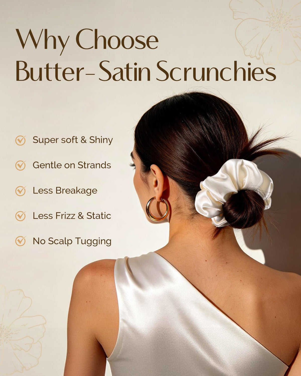 YANIBEST satin scrunchies displayed in elegant gift box