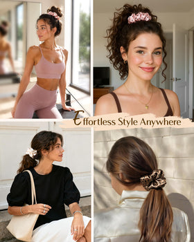 YANIBEST satin scrunchies in various hairstyles