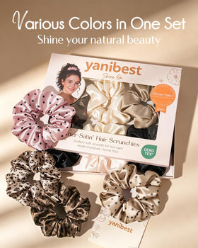 YANIBEST satin scrunchies in various styles and uses