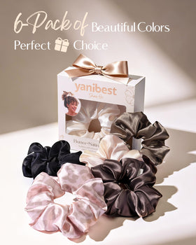 YANIBEST satin scrunchies showing stretchability and hold