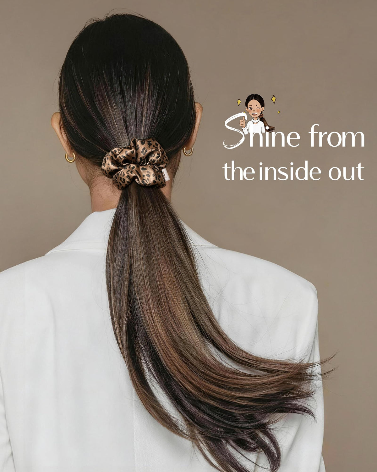 YANIBEST satin scrunchies worn on a wrist as a fashion accessory