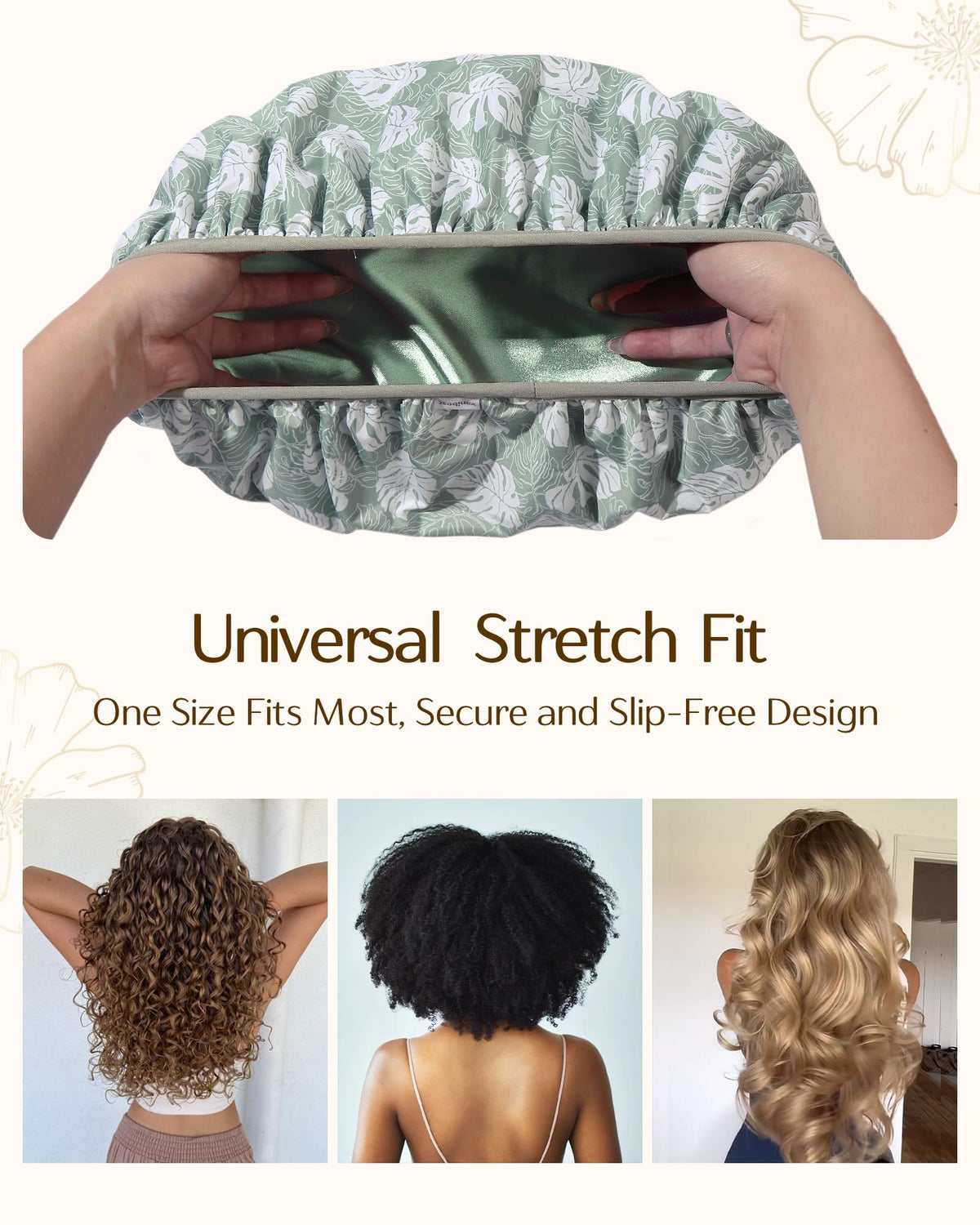 YANIBEST Shower Cap in lifestyle setting during shower