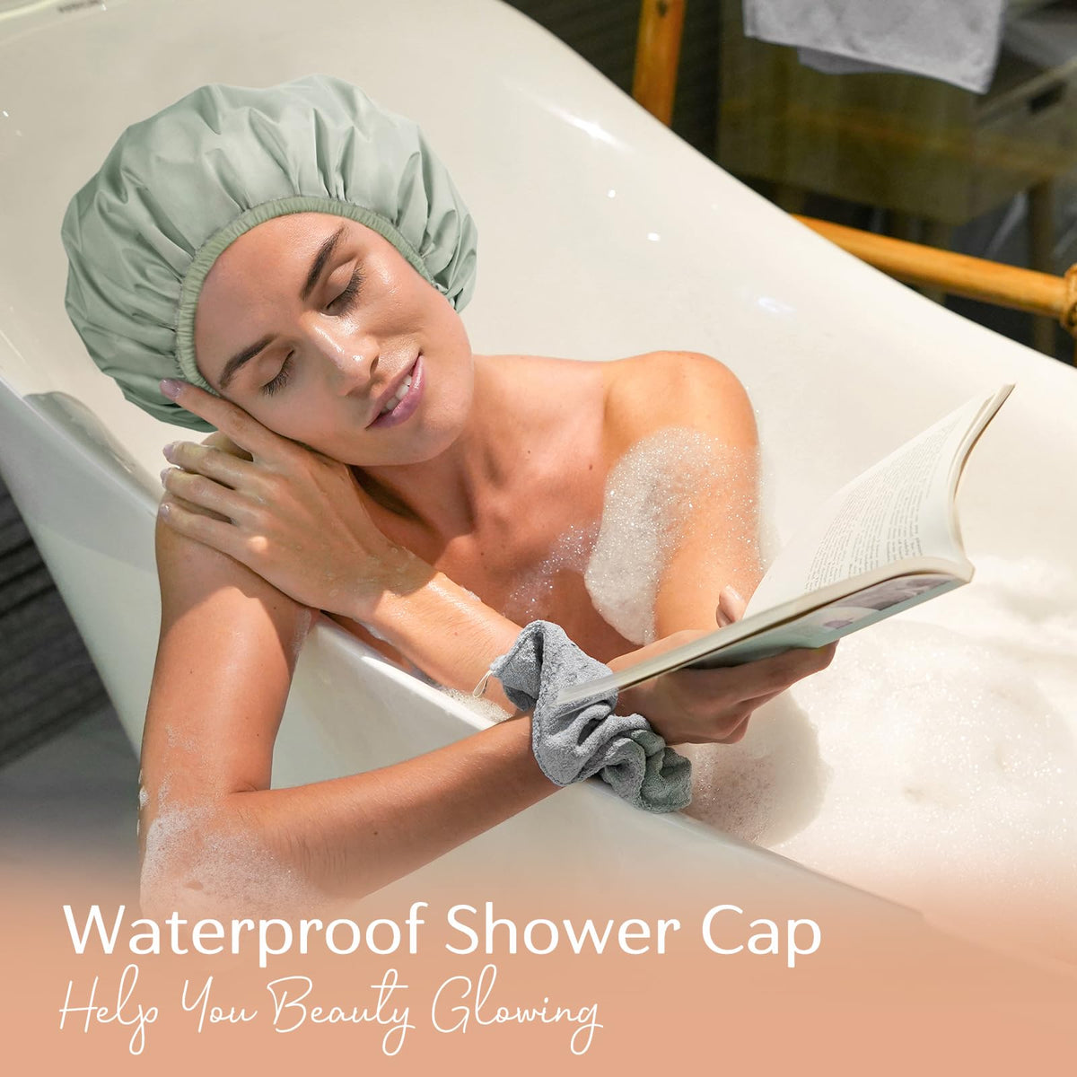 YANIBEST shower cap with various hair types