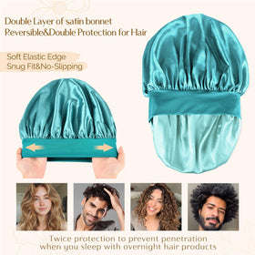 YANIBEST Soft Satin Bonnet displayed on a pillow