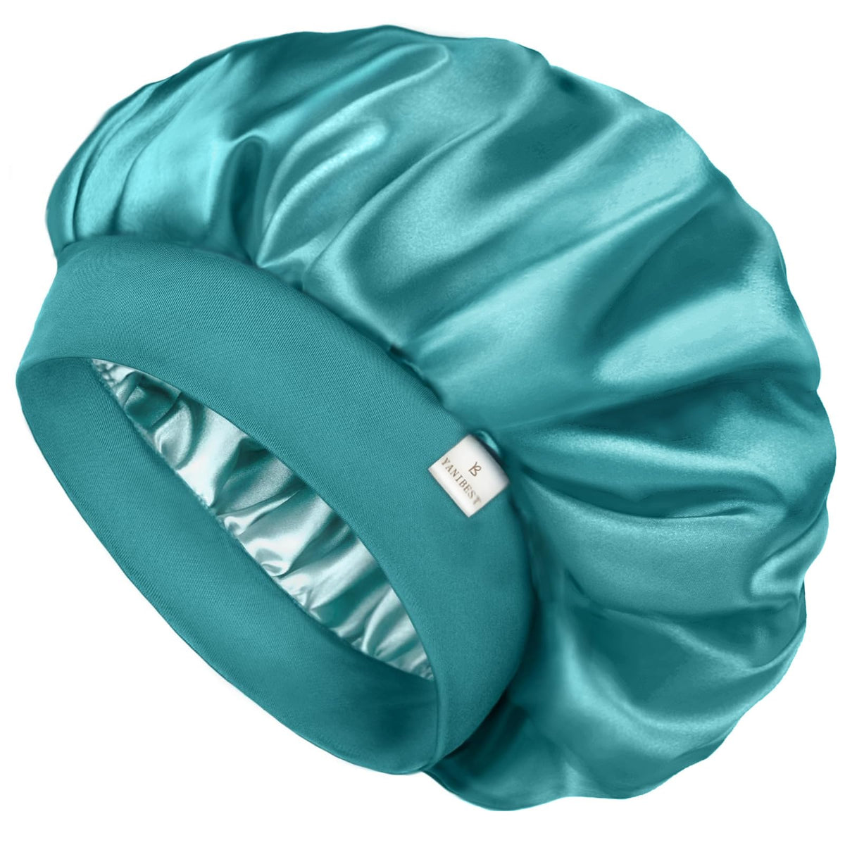 YANIBEST Soft Satin Bonnet front view in black