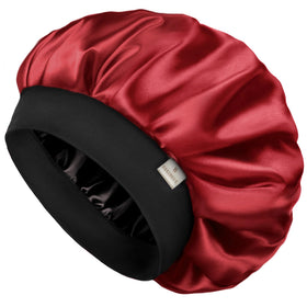 YANIBEST Soft Satin Bonnet front view in black