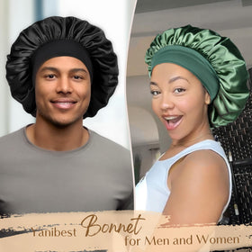 YANIBEST Soft Satin Bonnet side view showing elastic band