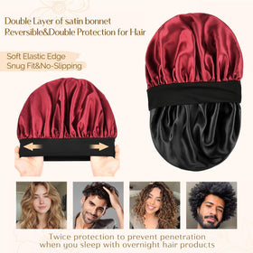 YANIBEST Soft Satin Bonnet side view with elastic band