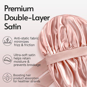 Yanideer Adjustable Satin Bonnet Blush Pink side view