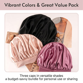 Yanideer Adjustable Satin Bonnets Blush Pink lifestyle scene