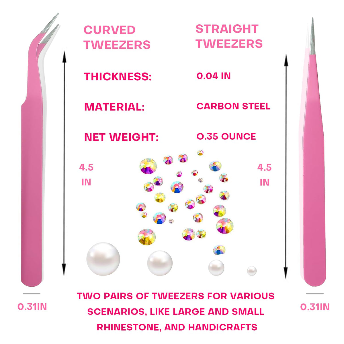 Yaoociy Pink Rhinestone Picker Tool Set in stylish packaging