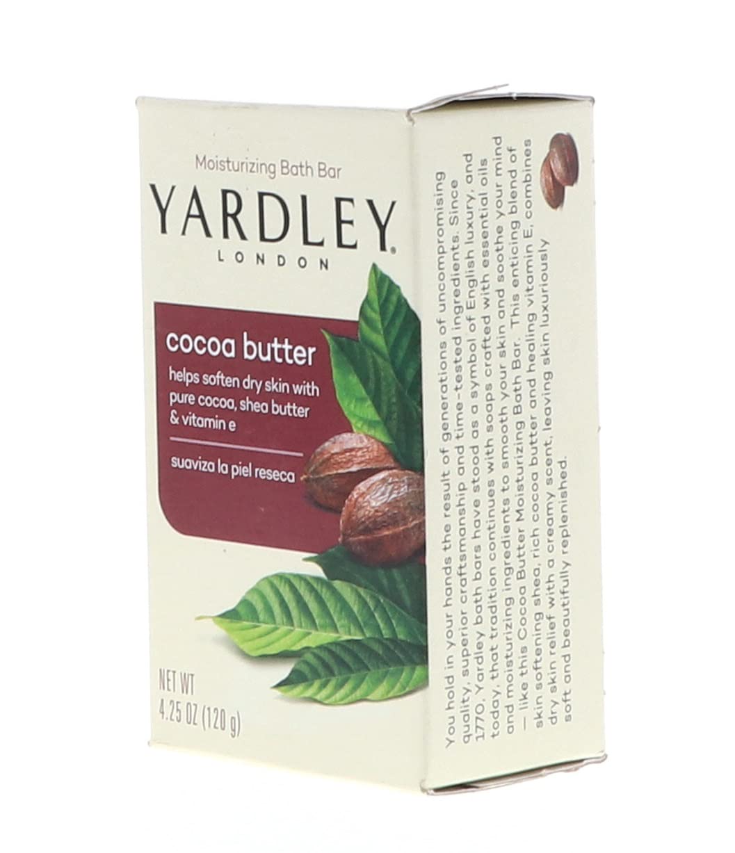 Yardley Cocoa Butter Soap packaging with ingredients listed