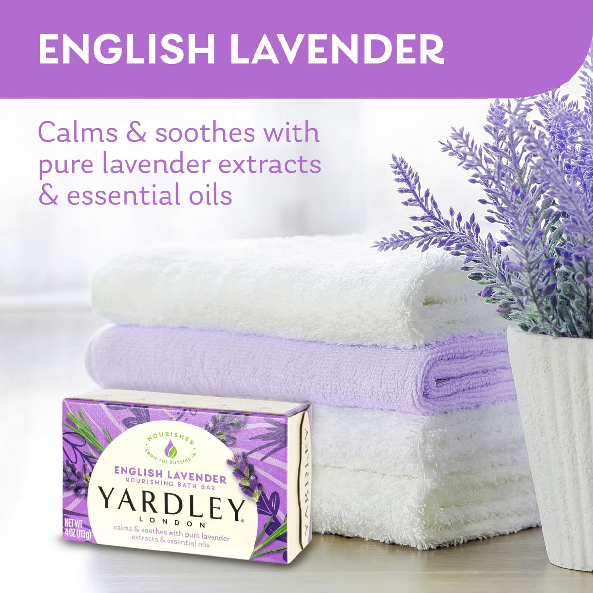 Yardley English Lavender Bar Soap lathering in water