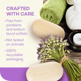 Yardley English Lavender Bar Soap side view showing texture