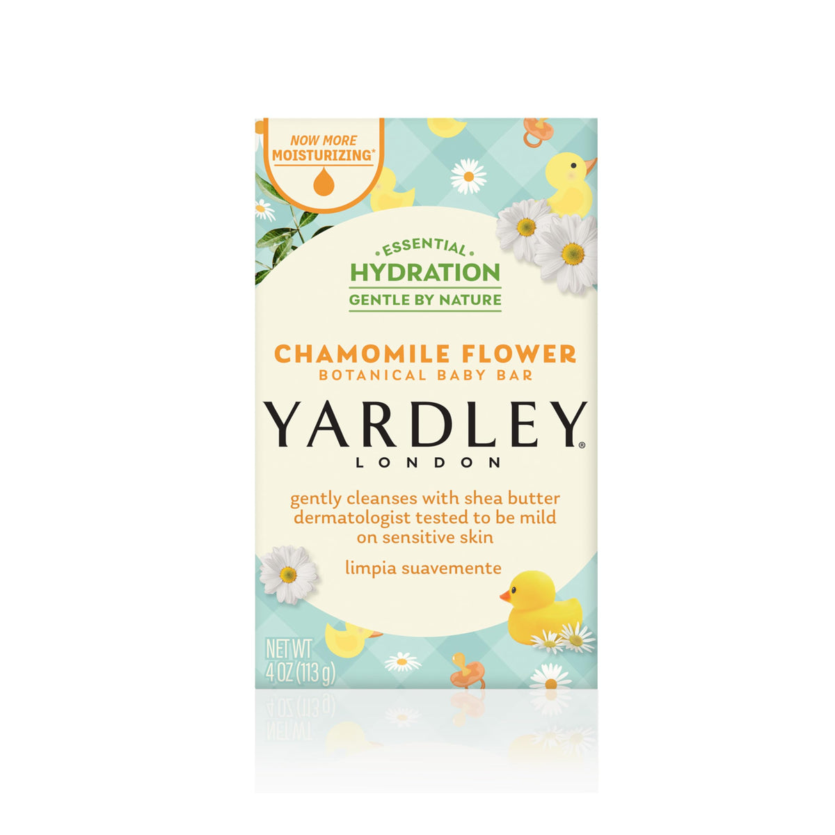 Yardley Moisturizing Baby Bath Bar Soap with fresh chamomile flowers