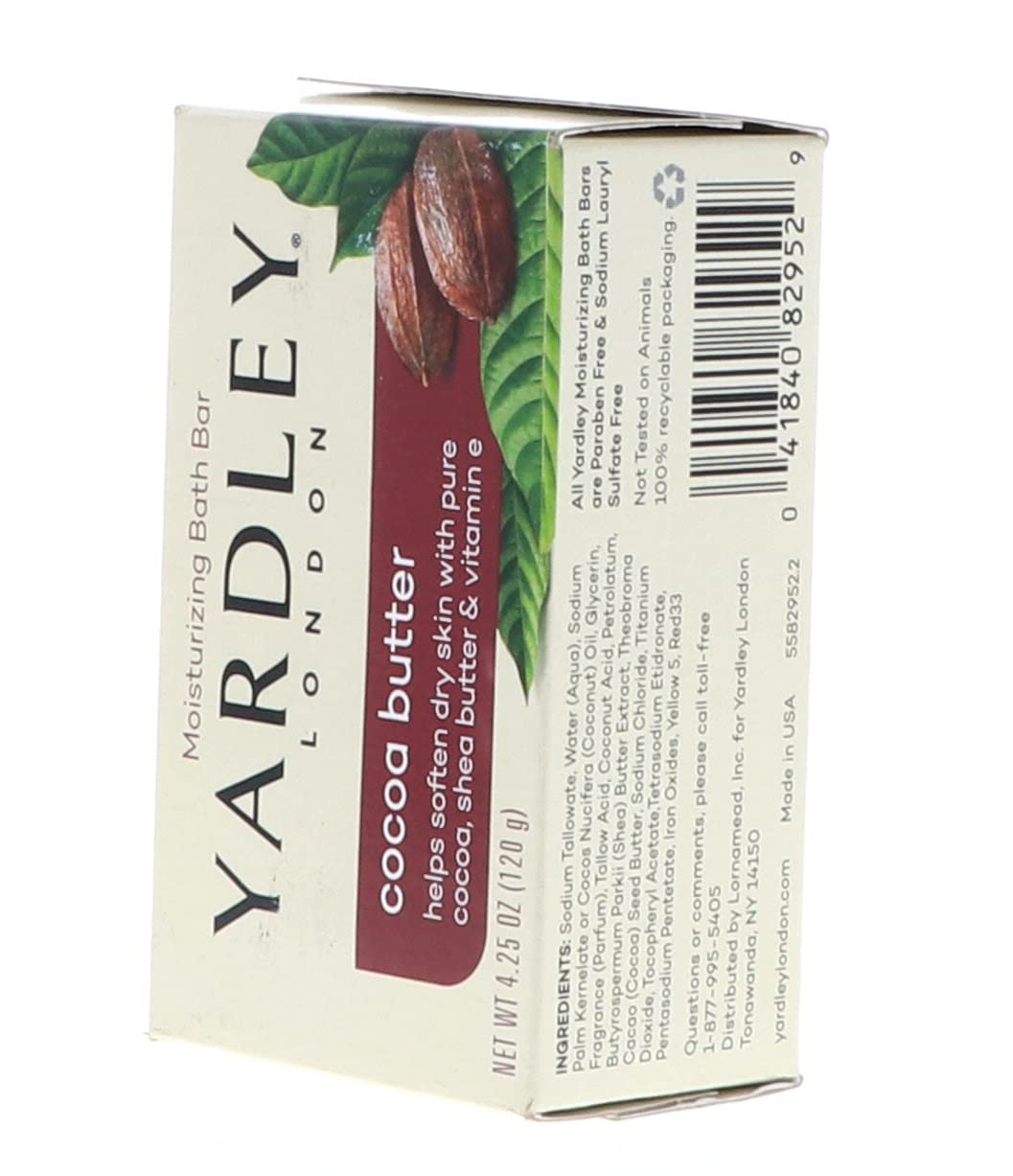 Yardley Pure Cocoa Butter Soap showcasing creamy texture