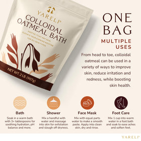 YARELI Colloidal Oatmeal Bath Powder being mixed in water