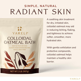 YARELI Colloidal Oatmeal Bath Powder in a bath setting