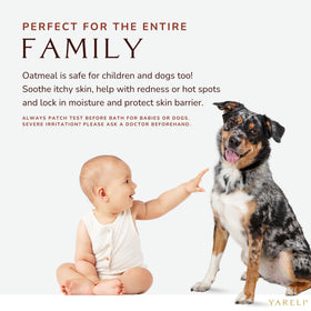 YARELI Colloidal Oatmeal Bath Powder lifestyle use with family
