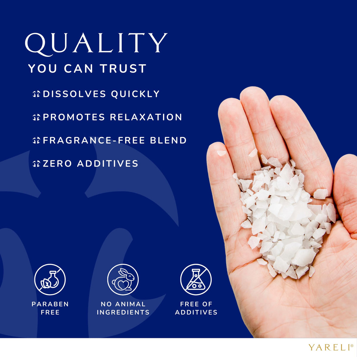 YARELI Magnesium Flakes with bath accessories