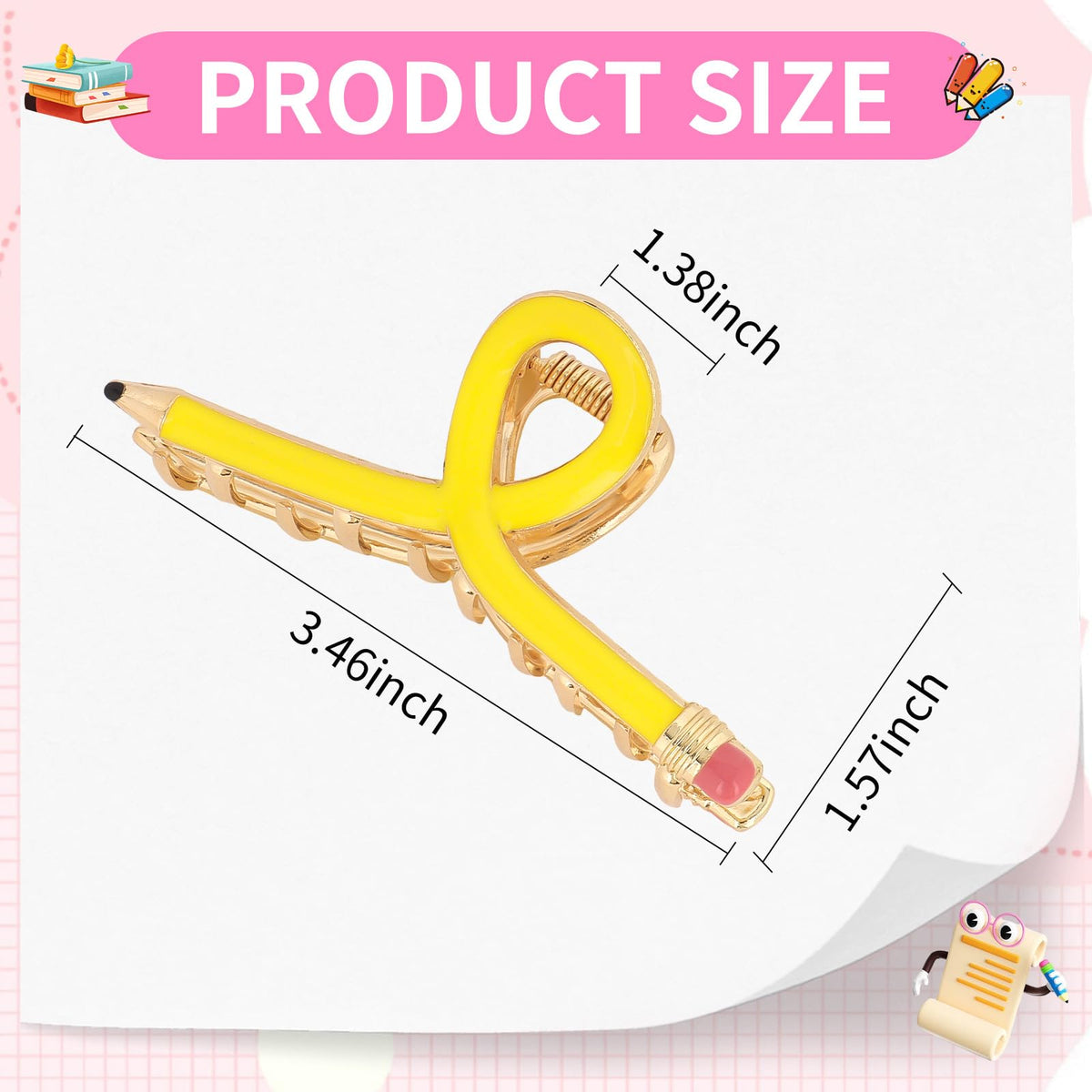 YARIEW Pencil Hair Claw Clip close-up showing non-slip design
