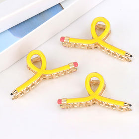 YARIEW Pencil Hair Claw Clip in hair bun