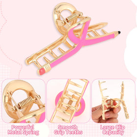 YARIEW Pencil Hair Claw Clip in use with a bun hairstyle
