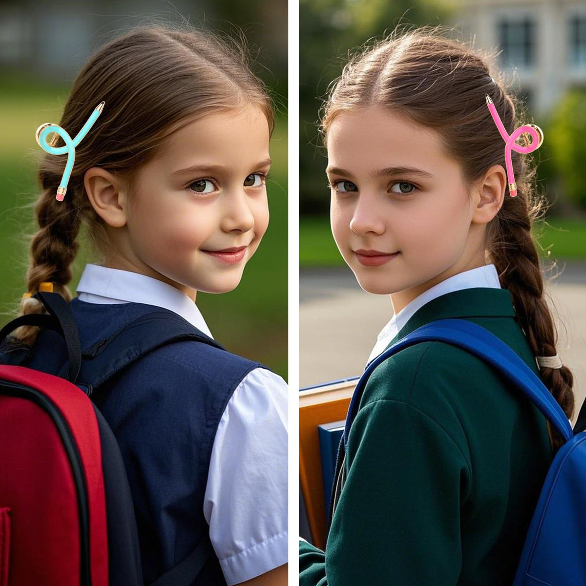 YARIEW Pencil Hair Claw Clip in vibrant colours on a flat surface
