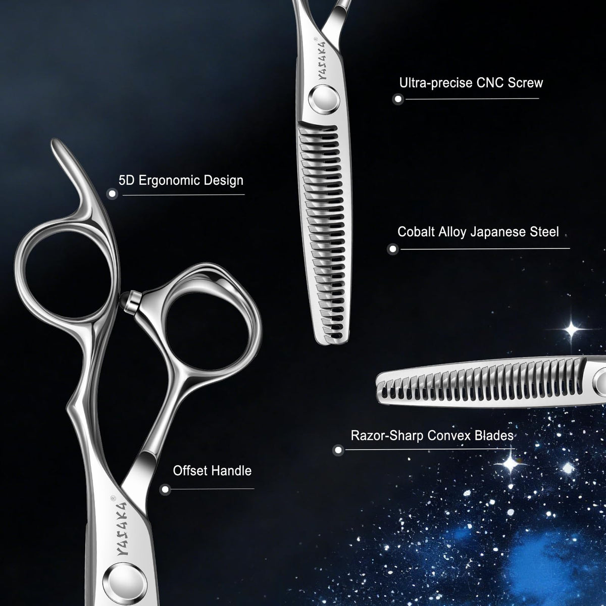 YASAKA 6 Inch Thinning Scissors blade close-up