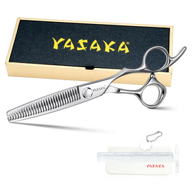 YASAKA 6-inch thinning shears front view with sharp blades