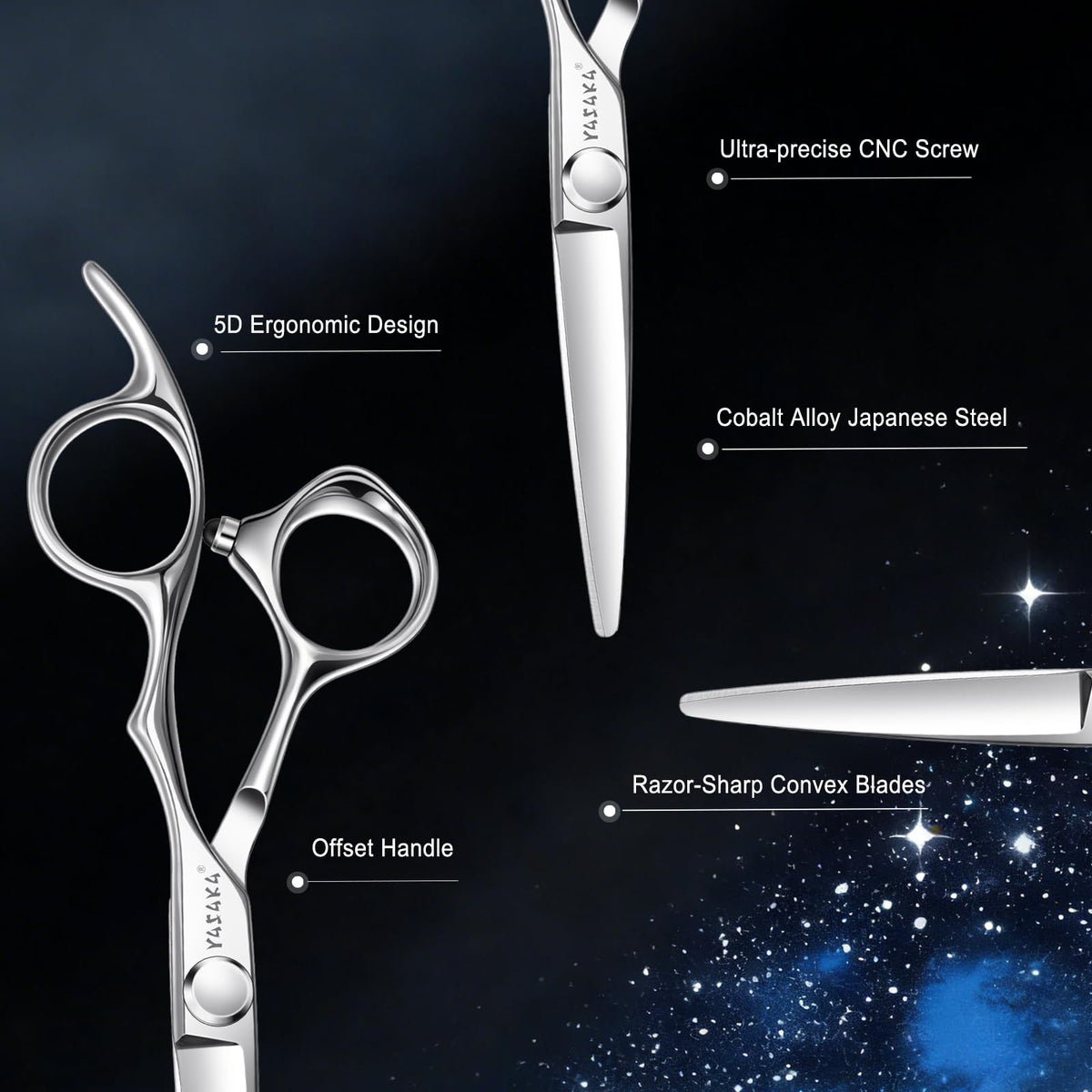 YASAKA Hair Cutting Scissors 5.5 inch side view