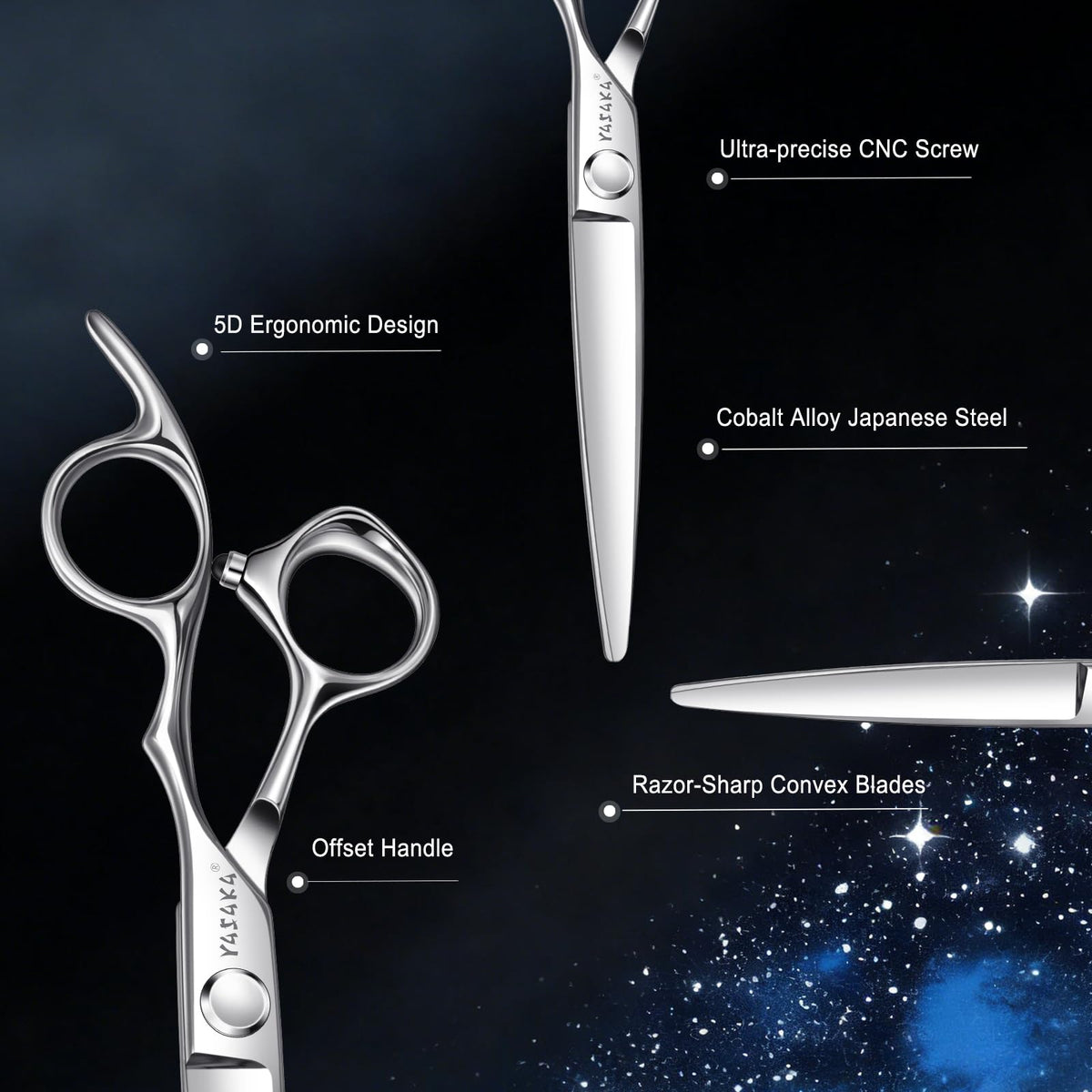 YASAKA hair cutting scissors in a professional setting