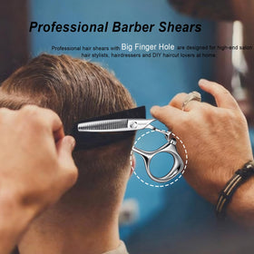 YASAKA Thinning Scissors on a stylist's workstation