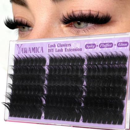 Yawamica 300D Fluffy Wispy Lash Clusters front view