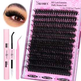 Yawamica Fluffier Lash Extension Kit 240 lash clusters front view