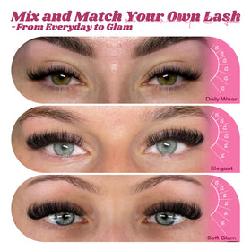 Yawamica lash clusters being applied with tweezers