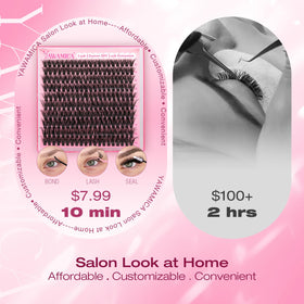 Yawamica lash clusters in a beauty kit