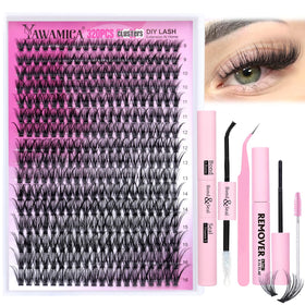 Yawamica Lash Clusters Kit 320pcs with bond and seal included