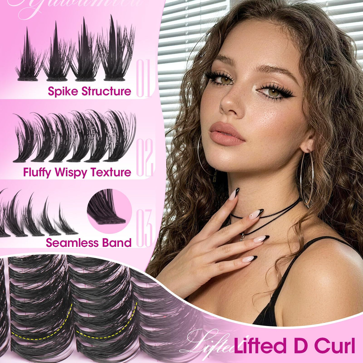 Yawamica lash clusters with bottom lashes included