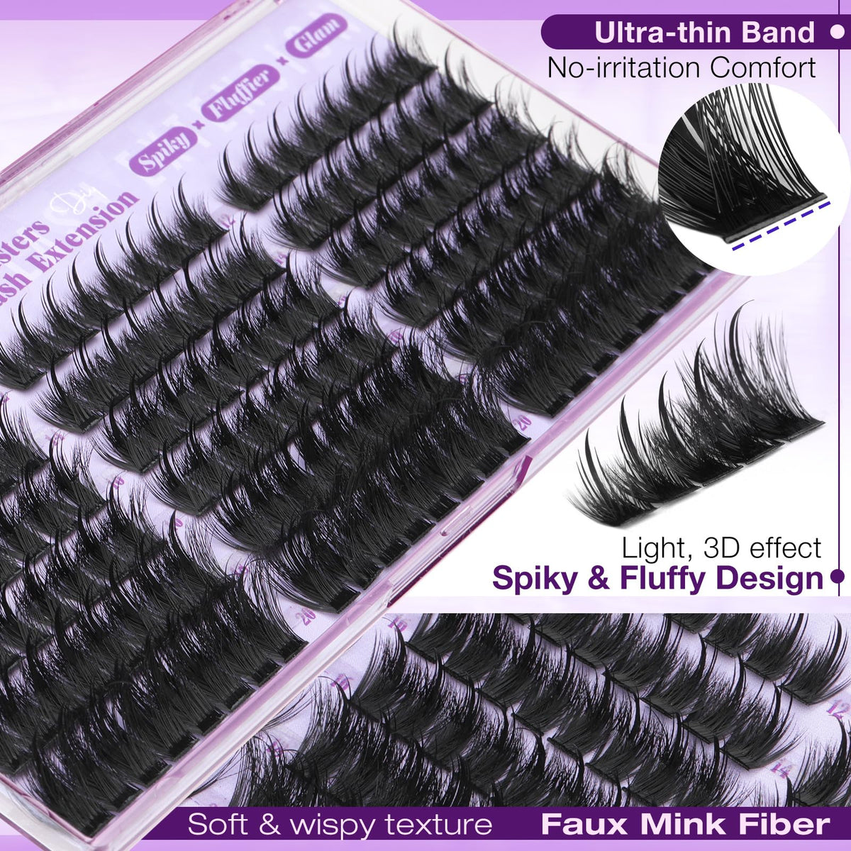 Yawamica Manga Lash Clusters displayed with makeup tools