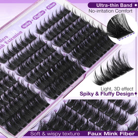 Yawamica Manga Lash Clusters displayed with makeup tools