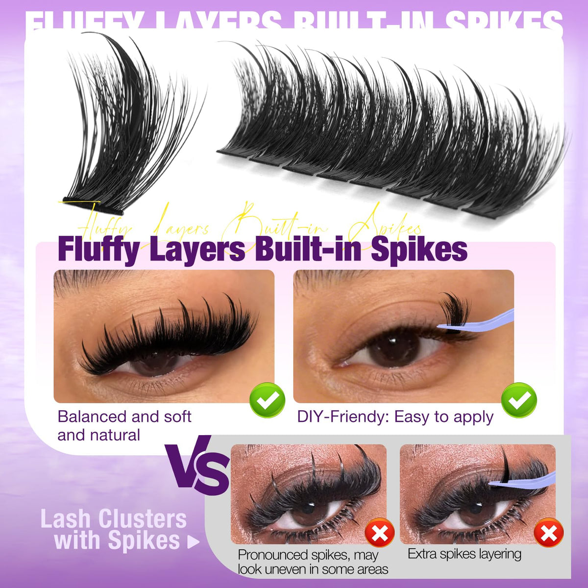 Yawamica Manga Lash Clusters packaging with 12-20mm lengths