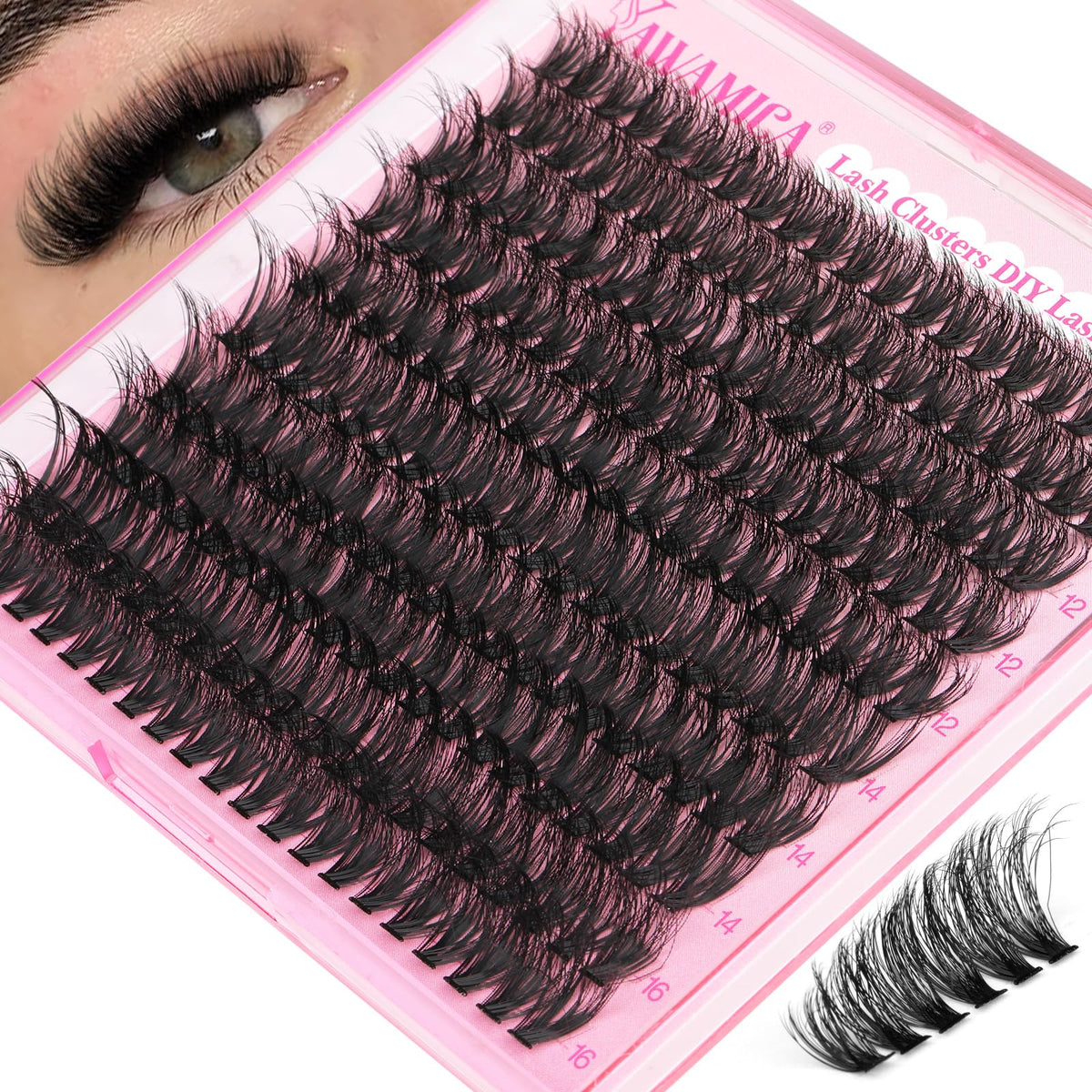 Yawamica Natural Fluffy Lash Clusters packaging front view
