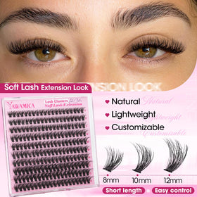 Yawamica Short Lash Clusters in packaging