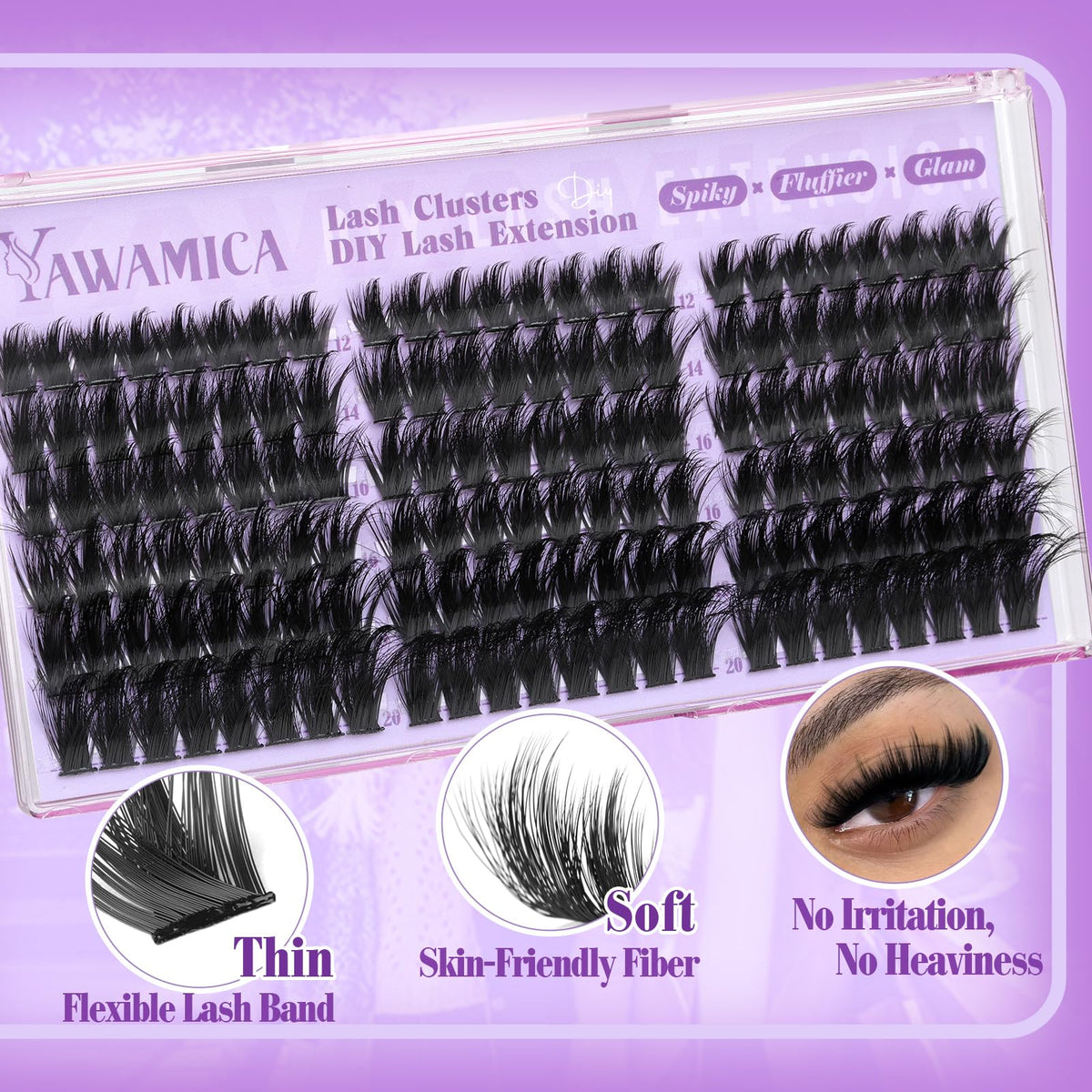 Yawamica Spiky Lash Clusters showing built-in spikes