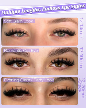 Yawamica Volume Lash Clusters Kit contents displayed