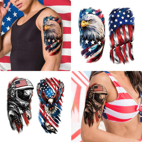 Yazhiji Independence Day tattoos showing various patriotic symbols