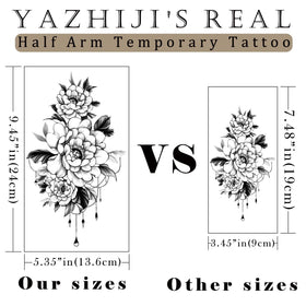 Yazhiji temporary tattoos on display with vibrant colours