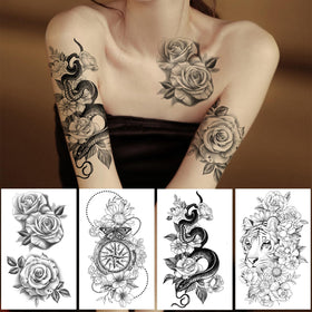 Yazhiji temporary tattoos showing large flower designs